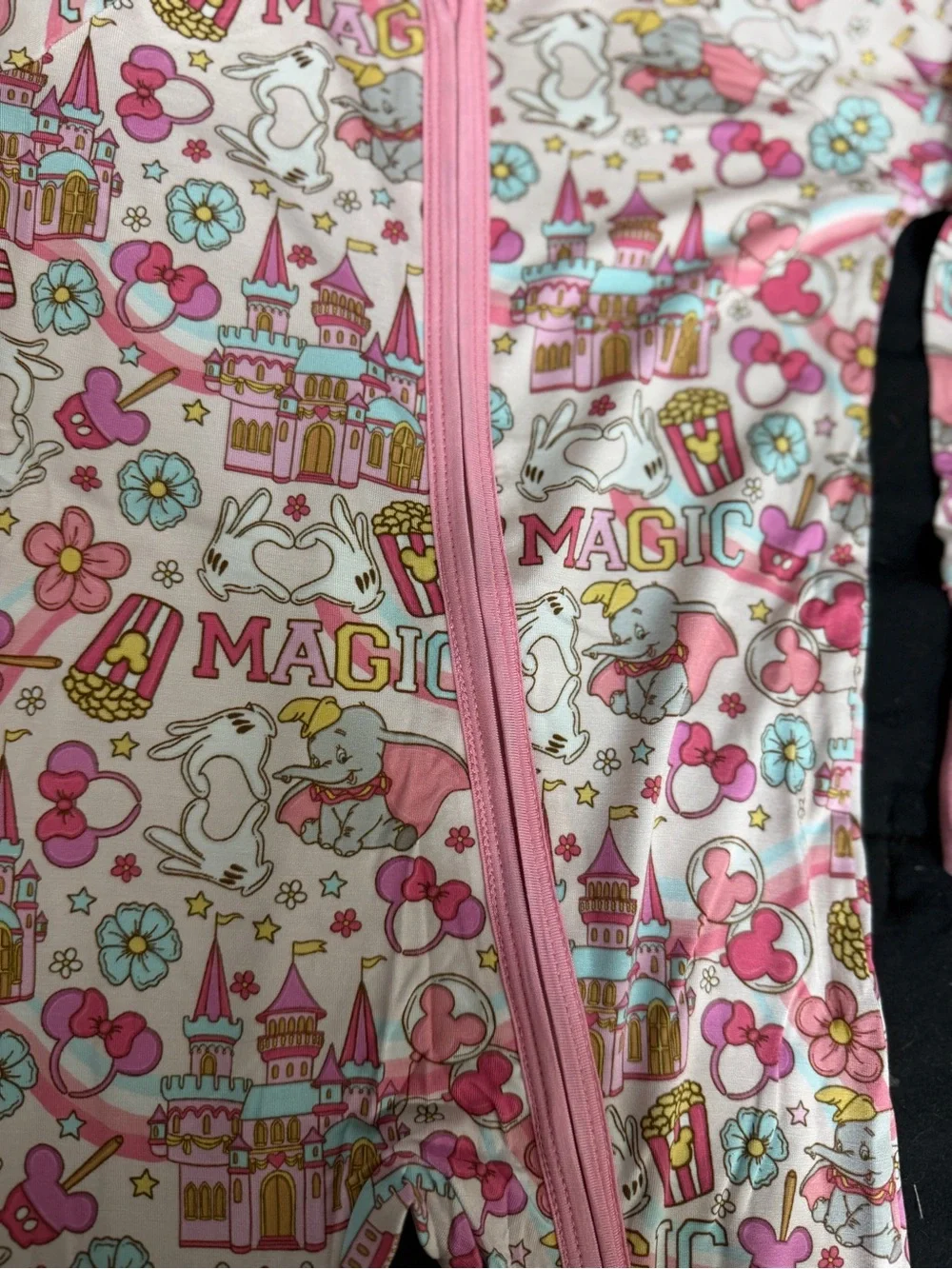 Kids Pink Magic Castle One-Piece Bamboo Pajamas